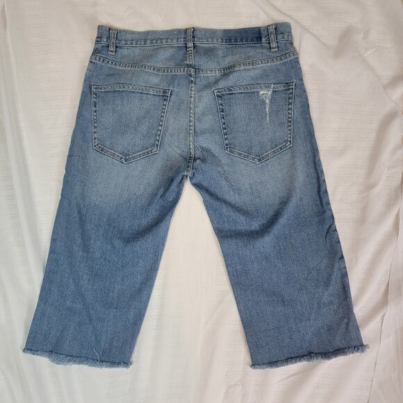 NWT Nili Lotan Tilda Distressed Long Bermuda Short in Beach, Sz 26 - Picture 7 of 10